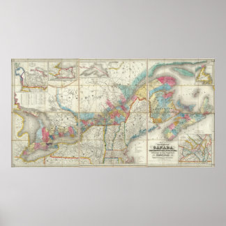 Póster Mapa De Las Provincias De Canadá