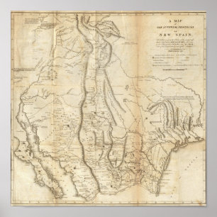 Póster Mapa de las provincias internas de Nueva España