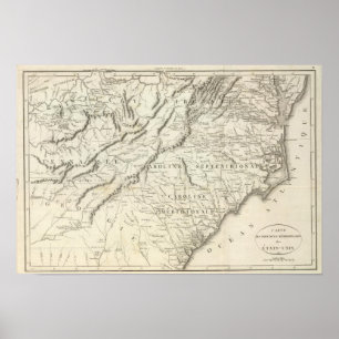 Póster Mapa de las provincias meridionales de los Estados