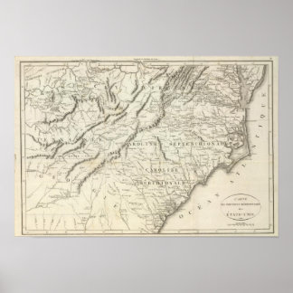 Póster Mapa de las provincias meridionales de los Estados