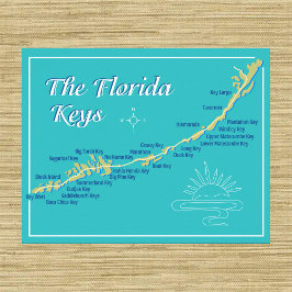 Póster Mapa de las teclas de Florida
