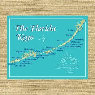 Póster Mapa de las teclas de Florida