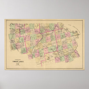 Póster Mapa de las tierras 3 de la madera