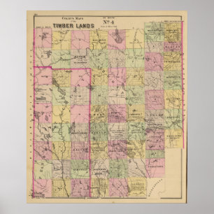 Póster Mapa de las tierras 4 de la madera