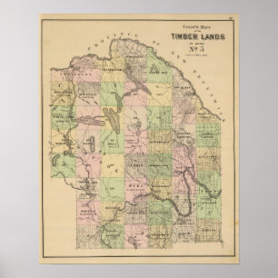 Póster Mapa de las tierras 5 de la madera