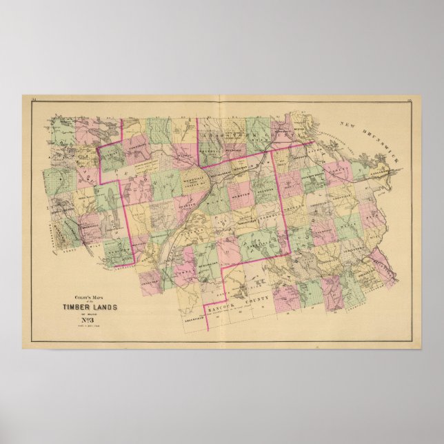 Póster Mapa de las tierras de la madera 3 (Frente)