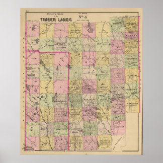 Póster Mapa de las tierras de la madera 4