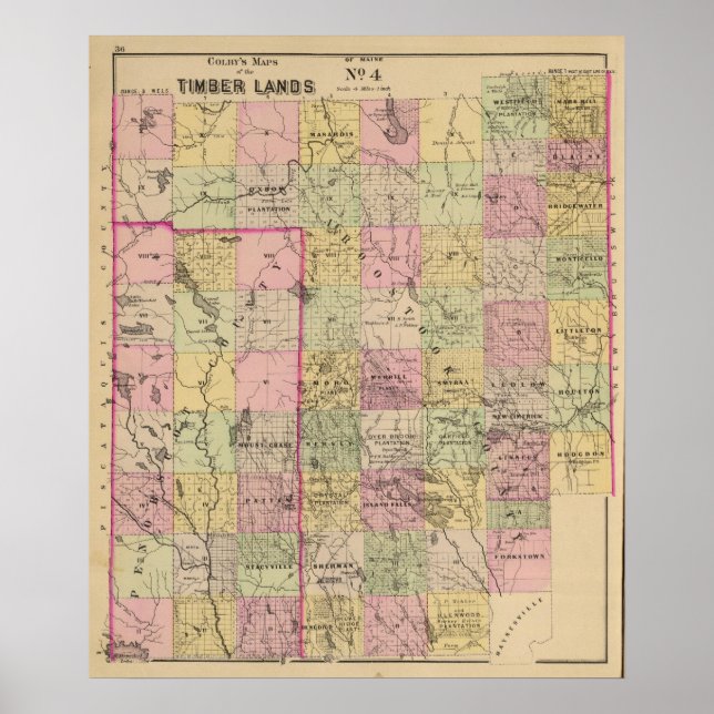 Póster Mapa de las tierras de la madera 4 (Frente)