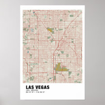 Mapa de Las Vegas Poster - Nevada
