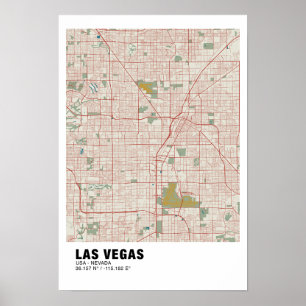 Póster Mapa de Las Vegas Poster - Nevada