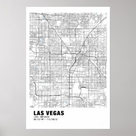 Póster Mapa de Las Vegas Poster - Nevada