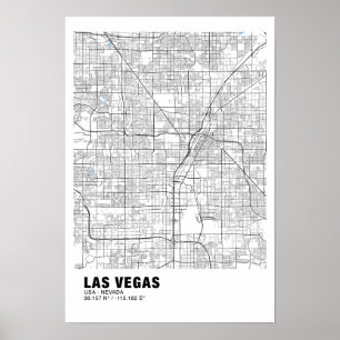Póster Mapa de Las Vegas Poster - Nevada