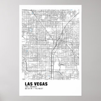 Póster Mapa de Las Vegas Poster - Nevada