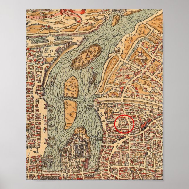 Póster Mapa de las vías navegables de la Antigua Londres (Frente)