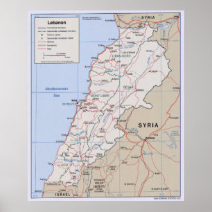 Póster Mapa de Líbano (2002)