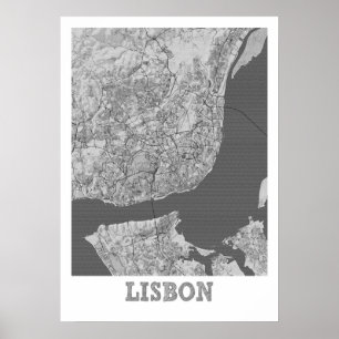 Póster Mapa de Lisboa - Portugal