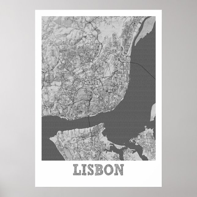 Póster Mapa de Lisboa - Portugal (Frente)