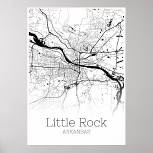 Póster Mapa de Little Rock - Arkansas - poster del mapa
