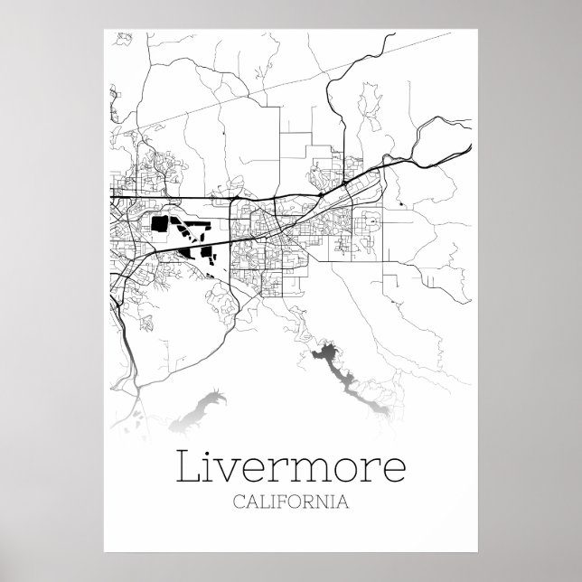 Póster Mapa de Livermore - California - Poster de Mapa de (Frente)