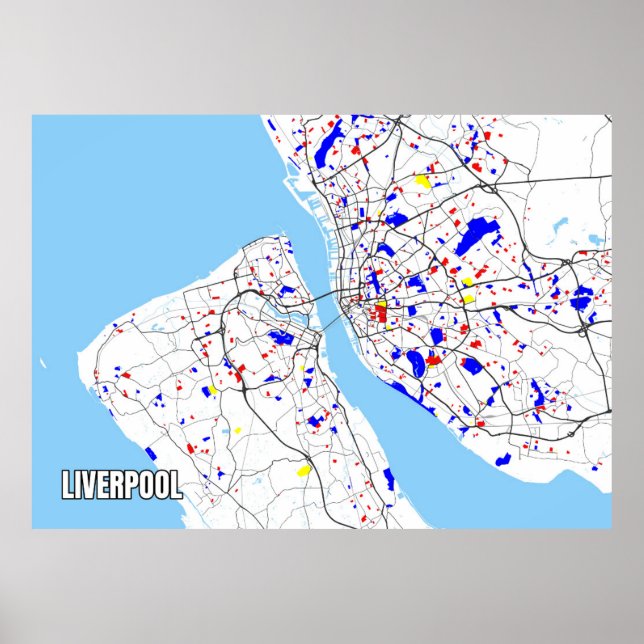 Póster Mapa de Liverpool (Frente)