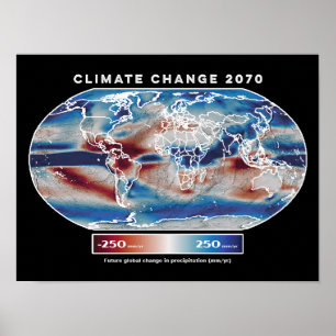 Póster Mapa de lluvias del cambio climático
