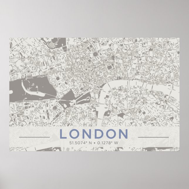 Póster Mapa de Londres (Frente)