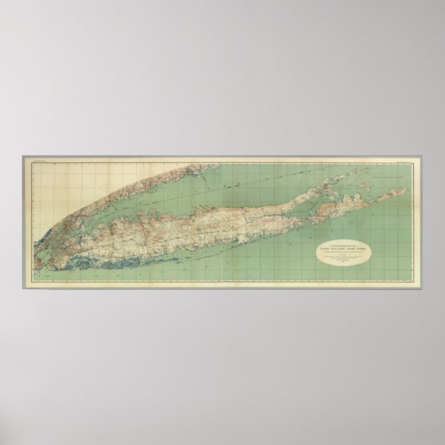 Póster Mapa De Long Island (Frente)