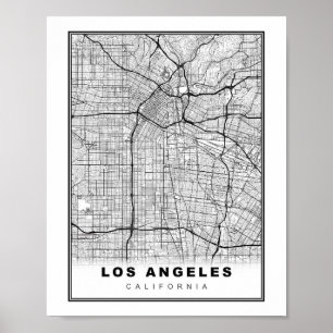 Póster Mapa de Los Ángeles