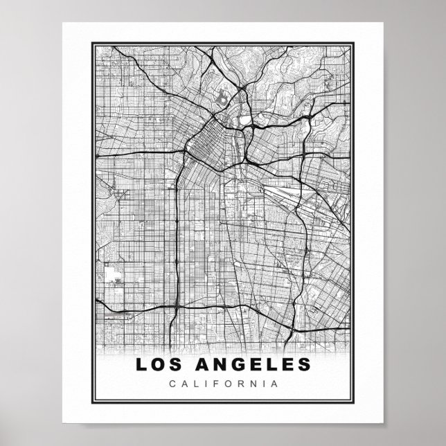 Póster Mapa de Los Ángeles (Frente)