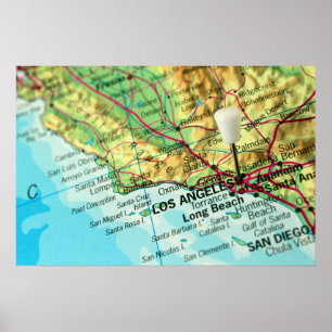 Póster Mapa de Los Ángeles, California