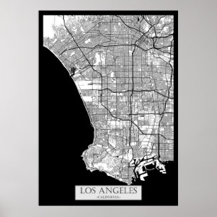 Póster Mapa de Los Ángeles California
