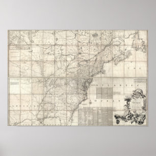 Póster Mapa de los dominios británico y francés