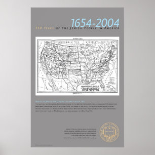 Póster Mapa de los E.E.U.U. en inglés english y yiddish,