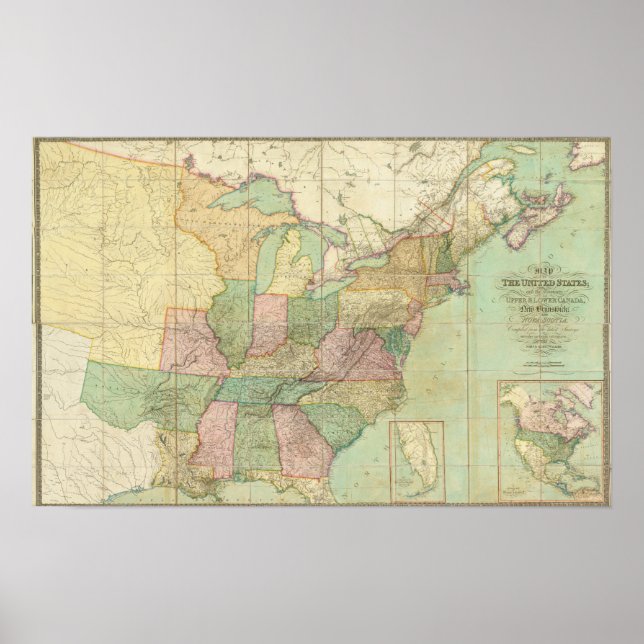 Póster Mapa de los Estados Unidos 5 (Frente)