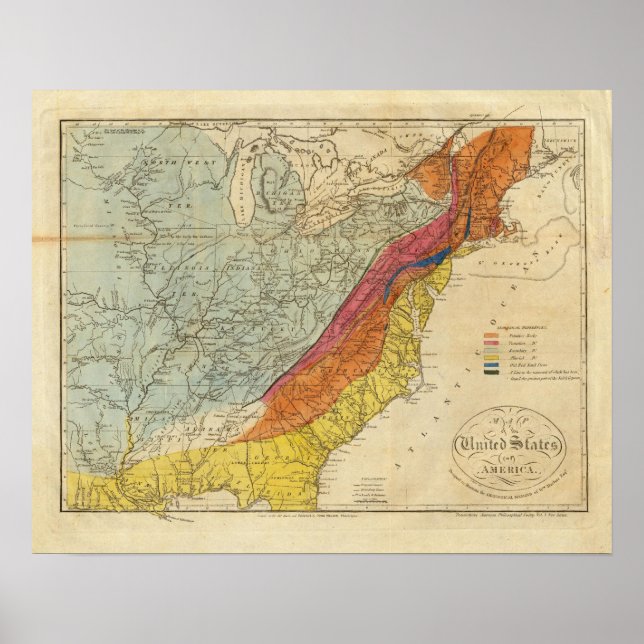 Póster Mapa de los Estados Unidos de América 4 (Frente)