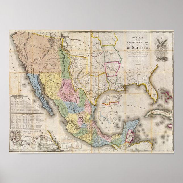 Póster Mapa de los Estados Unidos de México (Frente)