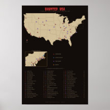 Mapa de los lugares más embrujados de Estados Unid