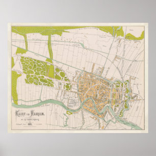 Póster Mapa de los Países Bajos de la cosecha de Harlem (