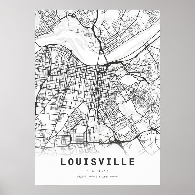 Póster Mapa de Louisville (Frente)