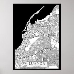 Póster Mapa de Luanda Angola