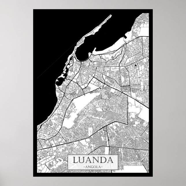 Póster Mapa de Luanda Angola (Frente)
