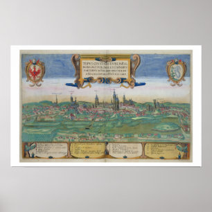 Póster Mapa de Lublin, de "Civitates Orbis Terrarum"