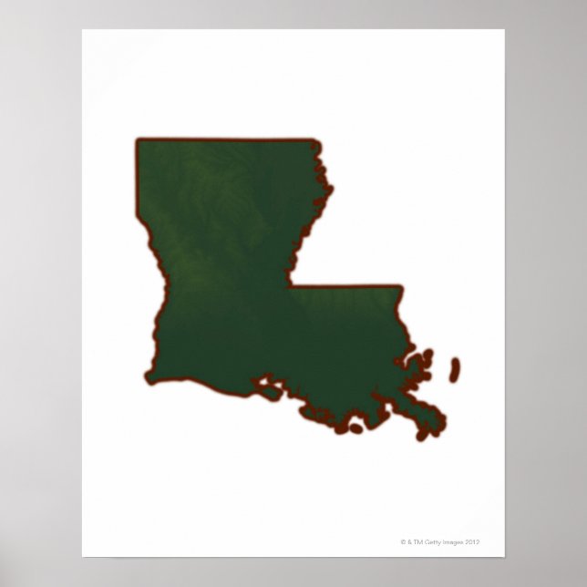 Póster Mapa de Luisiana (Frente)