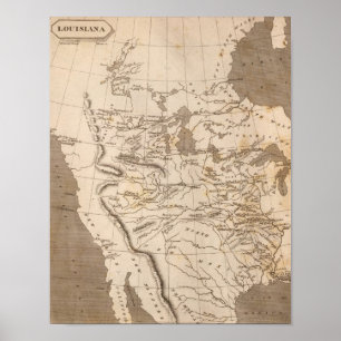 Póster Mapa de Luisiana por Arrowsmith