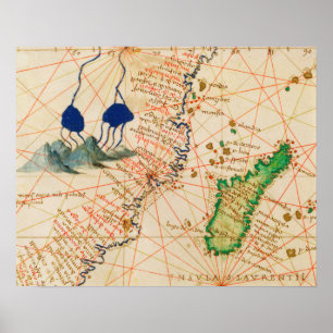 Póster Mapa de Madagascar