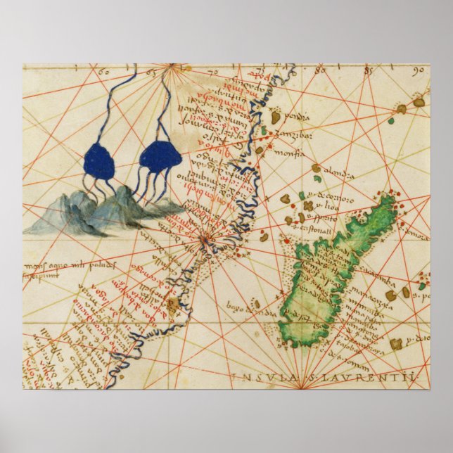 Póster Mapa de Madagascar (Frente)