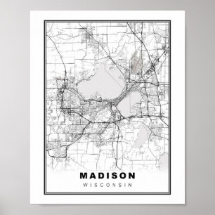 Póster Mapa de Madison