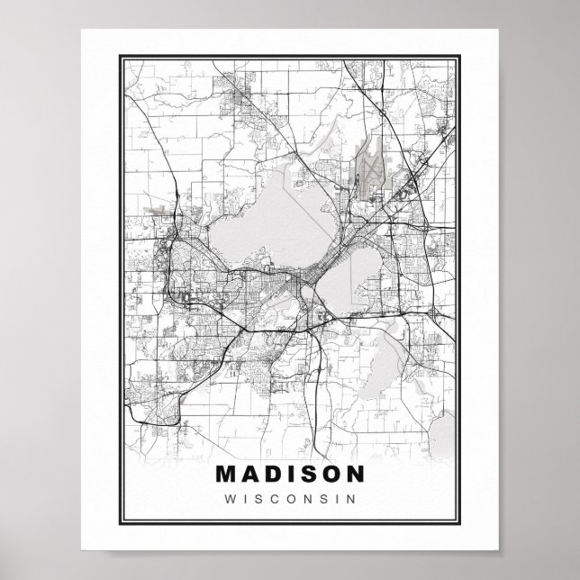 Póster Mapa de Madison (Frente)