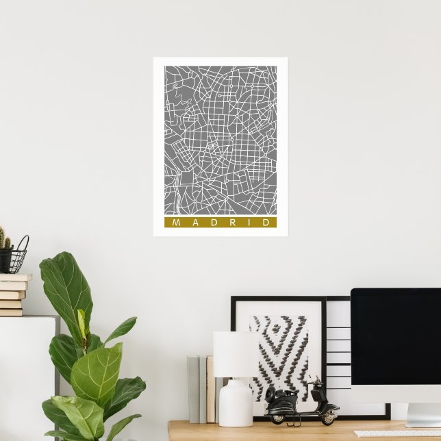 Póster Mapa de Madrid (Oficina en casa)