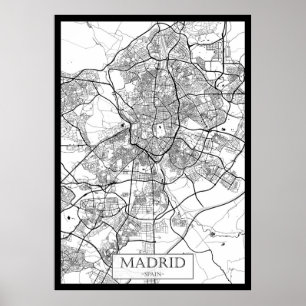 Póster Mapa de Madrid España